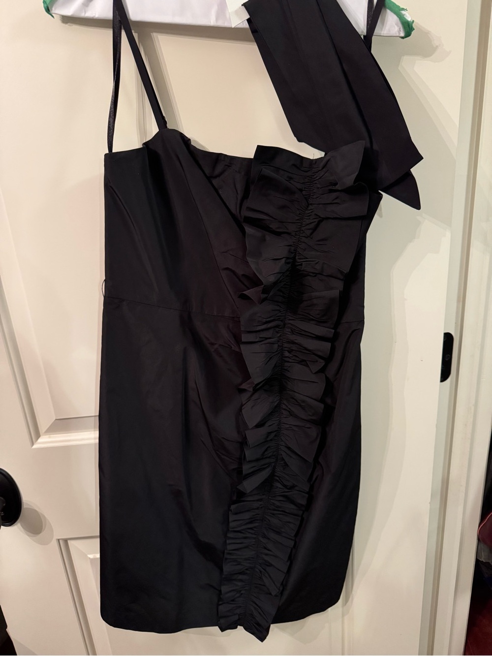 BCBGMaxAzria Black Ruffle Mini Dress with sash